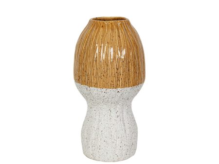 Vase Romimex Yellow White Ceramic 19 x 37 x 19 cm For Cheap