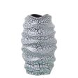 Vase Alexandra House Living Grey Silver Ceramic Crackled 18 x 18 x 32 cm For Cheap