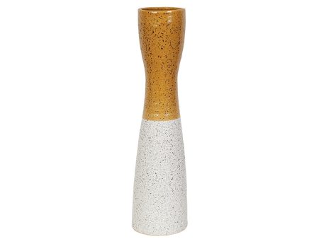 Vase Romimex Yellow White Ceramic 12 x 59 x 12 cm For Cheap