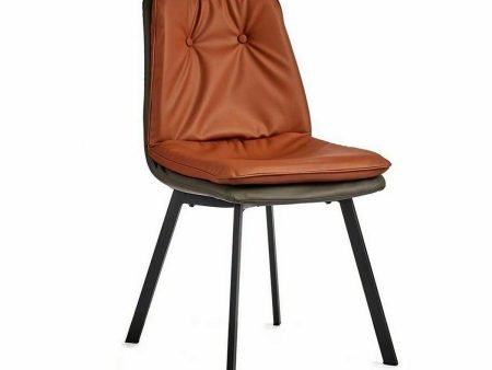 Armchair Buttons Brown Black Grey Steel 62 x 85 x 47 cm (2 Units) Discount