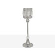 Candleholder Romimex Silver Metal Glass 12 x 40 x 12 cm Wineglass on Sale