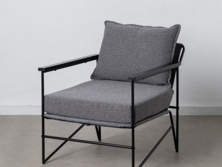 Armchair 69 x 79 x 82 cm Synthetic Fabric Grey Metal Online Hot Sale