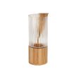 Vase Romimex Clear Wood Glass 12 x 30 x 12 cm Cheap