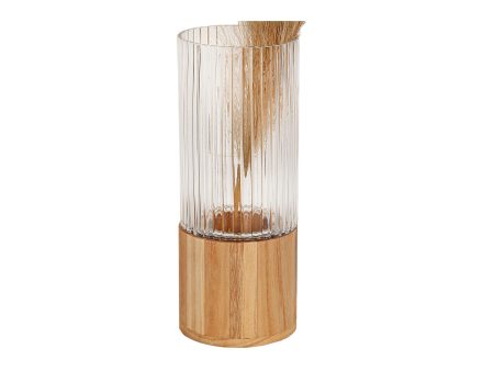 Vase Romimex Clear Wood Glass 12 x 30 x 12 cm Cheap