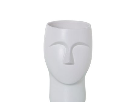 Vase Alexandra House Living White Ceramic Face 12 x 12 x 22 cm Supply