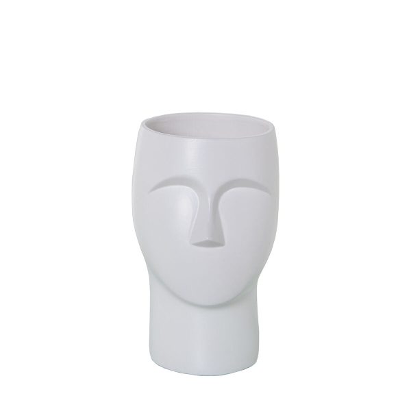 Vase Alexandra House Living White Ceramic Face 12 x 12 x 22 cm Supply