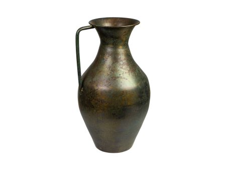 Vase Romimex Antique Brown Metal 22 x 39 x 22 cm With handle Online now