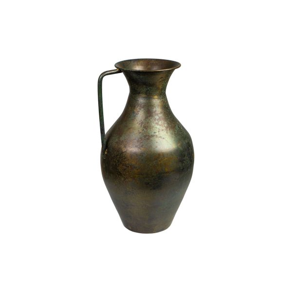 Vase Romimex Antique Brown Metal 22 x 39 x 22 cm With handle Online now