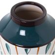 Vase Alexandra House Living White Dark blue Ceramic 15 x 15 x 31 cm Discount