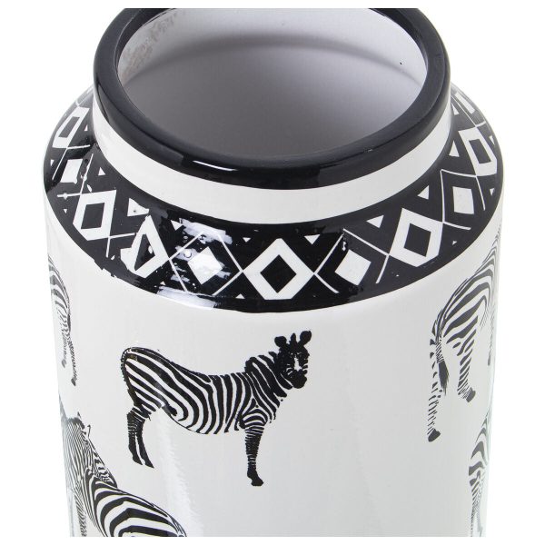 Vase Alexandra House Living White Ceramic Zebra 16 x 16 x 29 cm Online