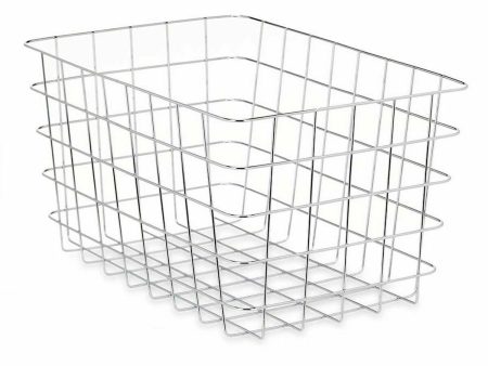 Multi-purpose basket Silver Metal 38 x 21 x 26 cm Rectangular (6 Units) For Discount