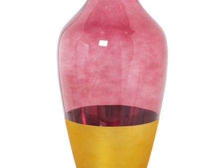 Vase Alexandra House Living Golden Crystal 17 x 17 x 32 cm For Cheap