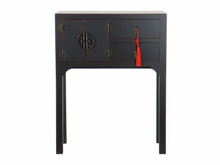 Console DKD Home Decor Black Multicolour Wood Fir MDF Wood 63 x 26 x 83 cm For Cheap