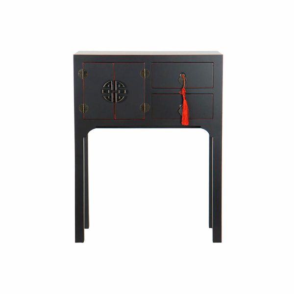 Console DKD Home Decor Black Multicolour Wood Fir MDF Wood 63 x 26 x 83 cm For Cheap