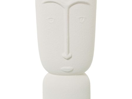 Vase Alexandra House Living Ecru Ceramic Face 16 x 16 x 27 cm For Discount