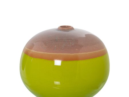 Vase Alexandra House Living Green Pink Ceramic 21 x 22 x 19 cm For Sale