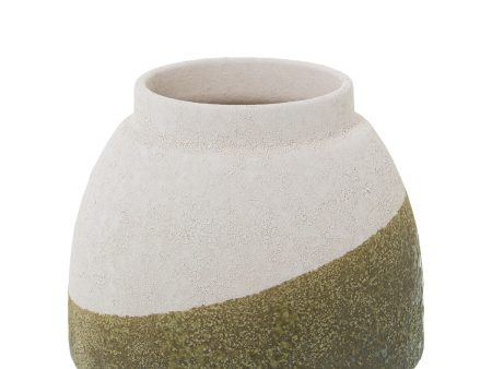 Vase Alexandra House Living Green Beige Ceramic 18 x 17 x 16 cm Hot on Sale