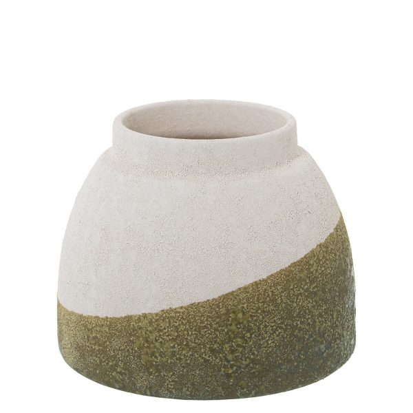 Vase Alexandra House Living Green Beige Ceramic 18 x 17 x 16 cm Hot on Sale