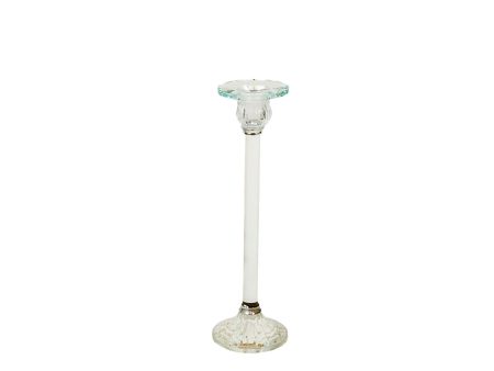 Candleholder Romimex Transparent Glass 9 x 30 x 9 cm For Discount