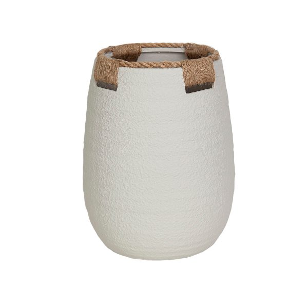 Vase Romimex White Ceramic 23 x 29 x 23 cm For Discount