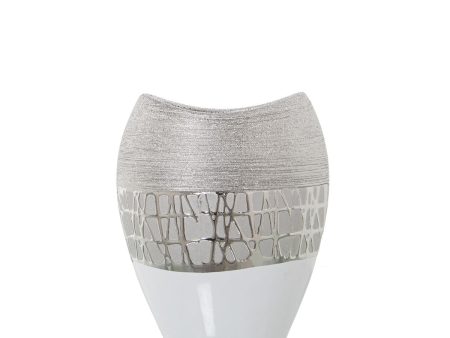 Vase Alexandra House Living Silver Ceramic 18 x 10 x 21 cm Supply