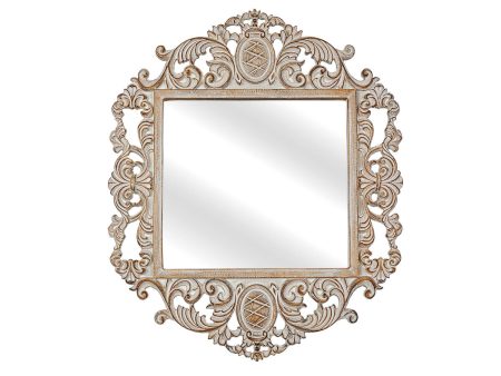 Wall mirror Romimex Natural 37 x 31 x 2 cm Squared For Cheap