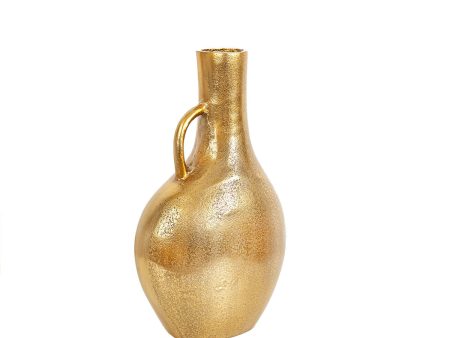 Vase Romimex Golden Aluminium 21 x 35 x 12 cm With handle Fashion