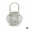 Candleholder White wicker Glass 30 x 19 x 25,5 cm (6 Units) Online Hot Sale