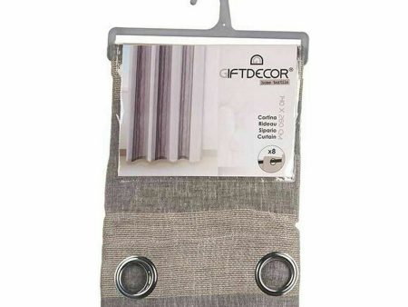 Curtain Beige Grey 140 x 0,1 x 260 cm (6 Units) For Cheap