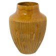 Vase Alexandra House Living Yellow Ceramic Shiny 18 x 18 x 23 cm For Sale