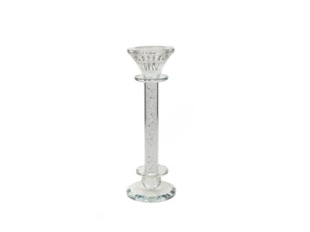 Candleholder Romimex Silver Glass 8 x 23 x 8 cm Online now