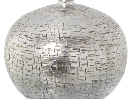 Vase Alexandra House Living Silver Ceramic 25 x 25 x 21 cm Fashion