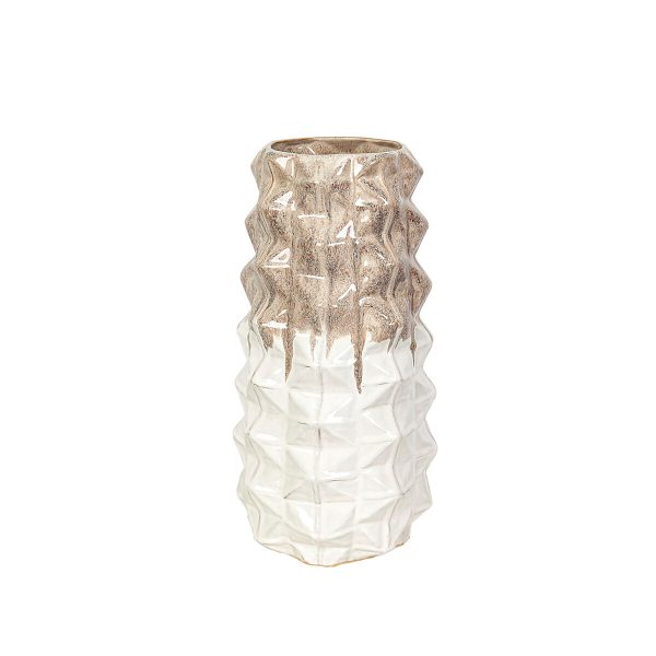 Vase Romimex White Beige Ceramic 21 x 39 x 21 cm Discount