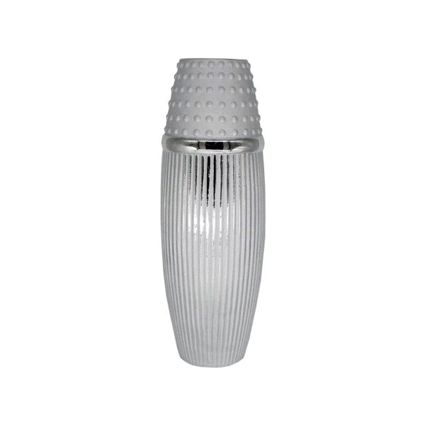 Vase Romimex Silver Ceramic 14 x 41 x 14 cm Online Hot Sale