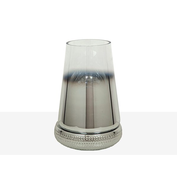 Vase Romimex Transparent Silver Glass 17 x 27 x 17 cm Supply