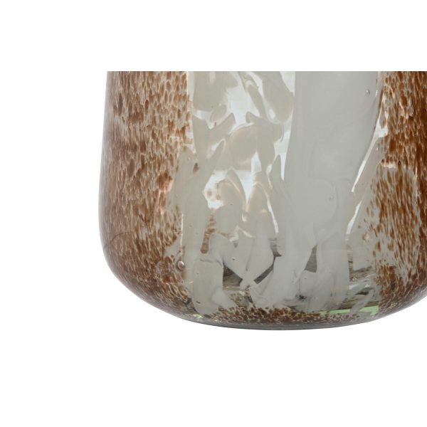 Candleholder Home ESPRIT White Brown Crystal 12 x 12 x 12,5 cm on Sale