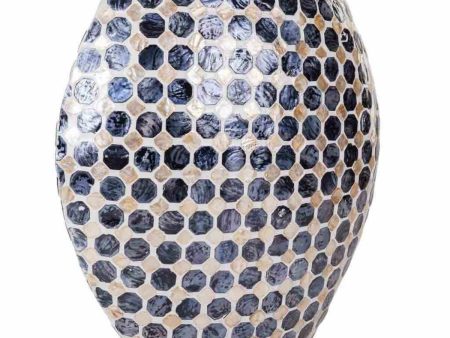 Vase Alexandra House Living Grey Cream Paper Mother of pearl Capiz 14 x 35 x 33 cm Online