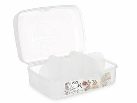 Box with compartments Transparent Plastic 21,5 x 8 x 14,6 cm (12 Units) Hot on Sale