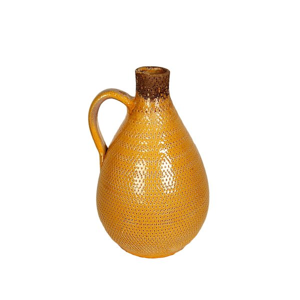 Vase Romimex Mustard Ceramic 20 x 30 x 20 cm With handle Online now