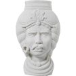 Vase Alexandra House Living White Ceramic African Man 21 x 21 x 39 cm Fashion