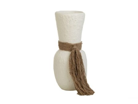 Vase Romimex White Ceramic Rope 15 x 40 x 15 cm Cheap