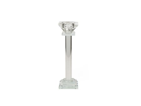 Candleholder Romimex Transparent Glass 6 x 25 x 6 cm For Cheap