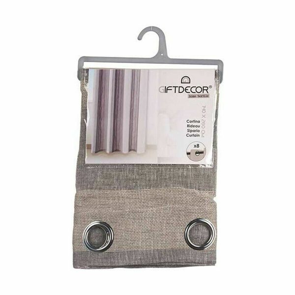 Curtain Beige Grey 140 x 0,1 x 260 cm (6 Units) For Cheap