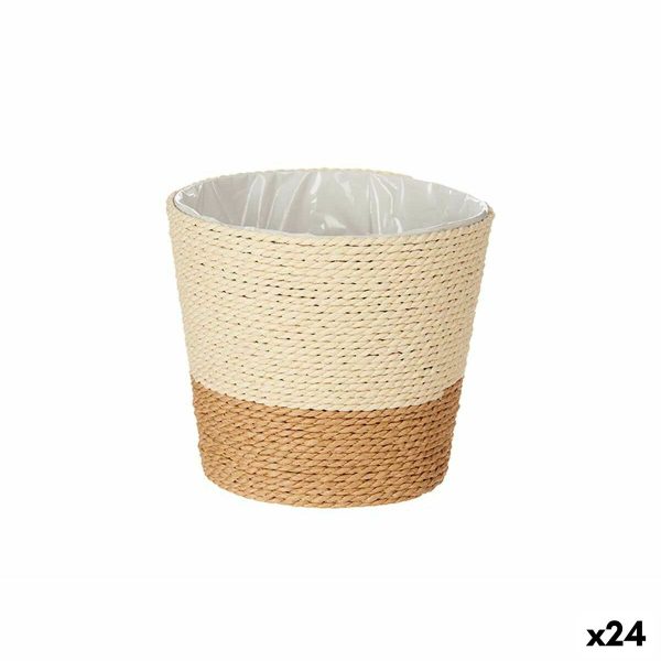 Planter Brown Rope Plastic 16 x 14,5 x 16 cm (24 Units) on Sale