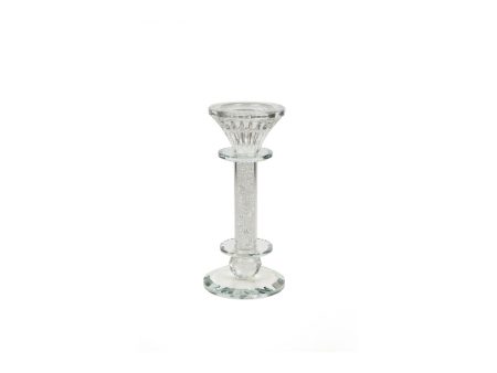 Candleholder Romimex Silver Glass 8 x 17 x 8 cm Hot on Sale