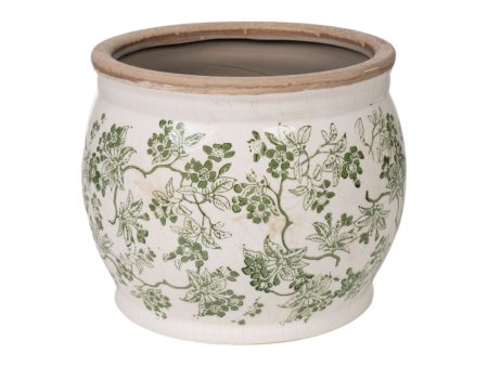 Planter Romimex Green Beige Porcelain 25 x 21 x 25 cm Online Sale