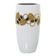 Vase Alexandra House Living White Golden Ceramic 15 x 15 x 27 cm Online Hot Sale