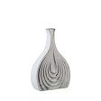 Vase Alexandra House Living White Silver Ceramic 7 x 18 x 27 cm For Cheap