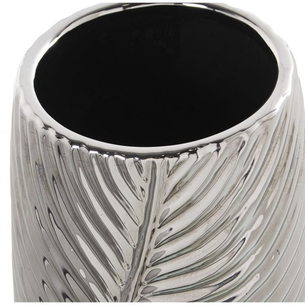 Vase Alexandra House Living Silver Ceramic 14 x 15 x 36 cm For Discount