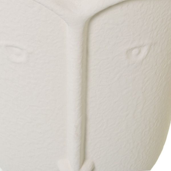 Vase Alexandra House Living Ecru Ceramic Face 16 x 16 x 27 cm For Discount